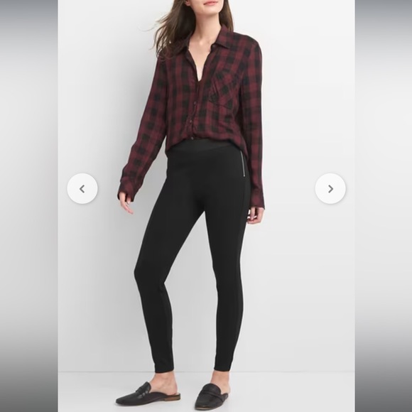 GAP
Maroon Ponte Leggings with Side Zip - Picture 1 of 5